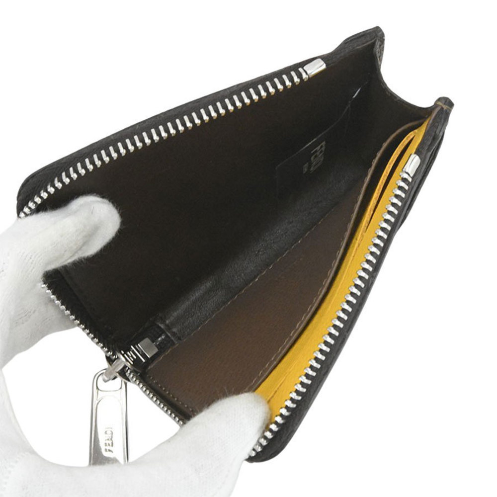 Fendi Ff Fabric Card Case Zucca Pattern Brown - image 4